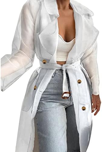 בגדי הגנת שמש יומיים לשמש בכל רשת לובשת רשת עצומה של שרוול ארוך כפתור עם חגורה בתוספת בגדי נשים בגודל