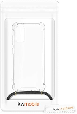 מארז Kwmobile Crossbody תואם למארז Samsung Galaxy S20 - כיסוי טלפון TPU ברור עם רצועת כבל שרוך -