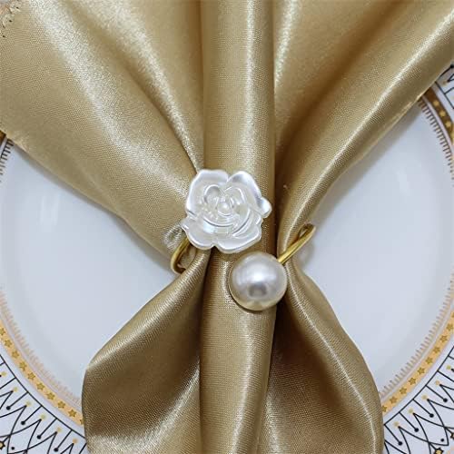 GFDFD מפית טבעת פרח פרח פנינה עיצוב מגבת מפיות מחזיקי אבזרי אבזם מפלגת ארוחת ערב לחתונה קישוט