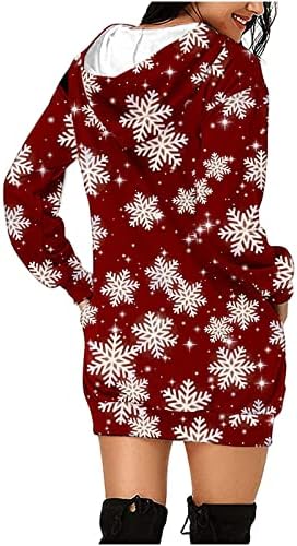 טיקוי הסווטשרט שמלה לנשים 2022, נשים חג המולד סלעית שמלה ארוך שרוול טוניקת חולצות סוודר שמלות עם כיס