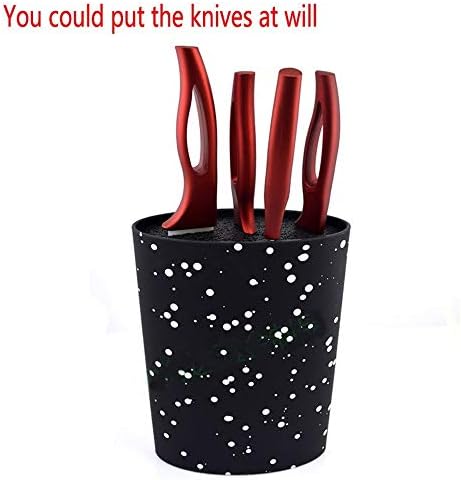 מעמד לסכינים סגלגל סכין בלוק מחזיק עם שחור ניילון הכנס מטבח סכין כלי מחזיק אחסון מטבח סכין סטנד