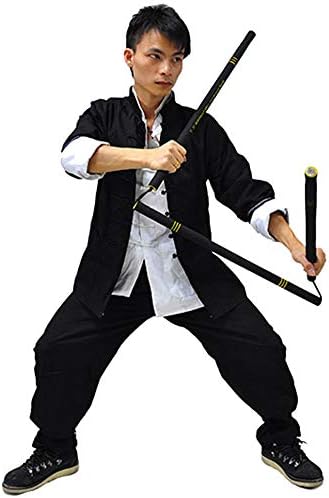 Zooboo Mens Classic Kung Fu אומנויות לחימה מדים סט של 3 - כותנה - שחור