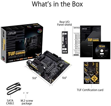 ASUS TUF Gaming B450M-PLUS II AMD AM4, USB 3.2 GEN 2 Type-A, BIOS Flashback, 256MB BIOS Flash ROM,