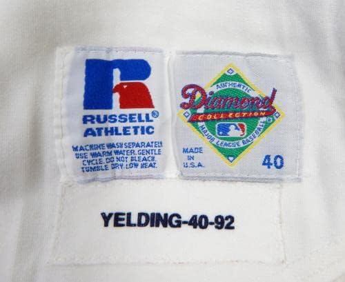 1992 יוסטון אסטרוס אריק Yelding 15 משחק השתמש בג'רזי לבן 40 DP24644 - משחק משומש גופיות MLB