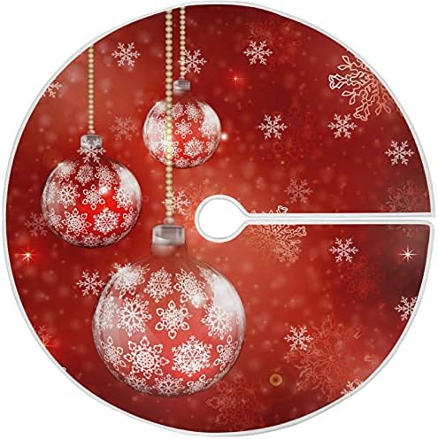 כדורי פתית שלג של Oarencol חצאית עץ חג המולד אדום 36 אינץ 'מפלגת חג עץ עץ קישוטים