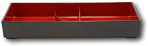 קופסת בנטו ארוכה של Piñatas OLE שחור אדום יפני ארוך עם מחלקים 3 תאים חבילת צלחת של 4 - עיצוב אהוב !!!