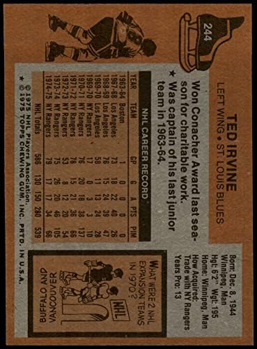 1975 TOPPS 244 TED IRVINE BLUES NM/MT Blues
