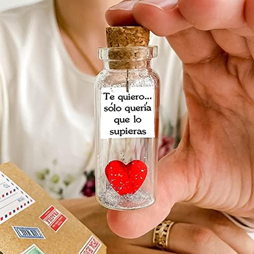 Mensaje romántico en una botella para regalar a tu novio o novia - tarro de los deseos con una tarjeta para