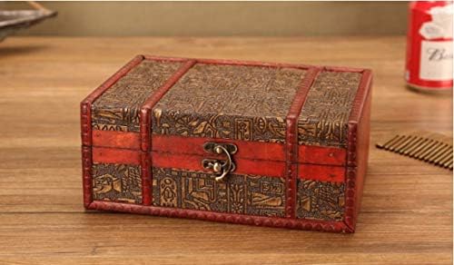 קופסא עתיק עתיק עתיק קופסת תכשיטי עץ אירופית קופסת אחסון וינטג