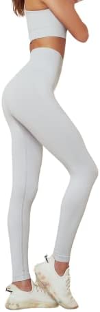 אימון Vexsun מותניים גבוהים לנשים לנשים, חמאה יוגה רכה מכנסי מתיחה מכנסיים קת בטן