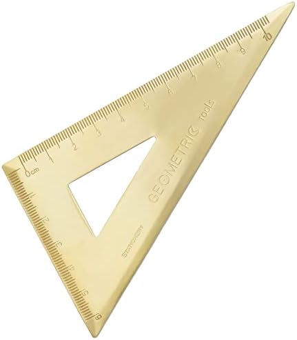 זהב פליז שליט 15 סמ, עובי 0.06 אינץ עמיד ישר שליט, מתכת סימנייה מדידת כלי מכתבים מתמטיקה גיאומטריה מתנה לסטודנטים