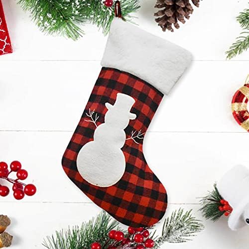 חג המולד גרבי קישוט אספקת חג המולד עץ פתית שלג דפוס שחור אדום חג המולד גרבי ילדים של תיק סוכריות