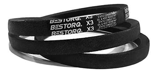 Bestorq 3v315 גומי V-belt, עטוף, שחור, 31.5 אורך x 0.38 רוחב x 0.33 גובה, חבילה של 2