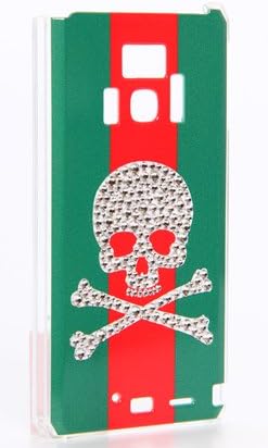 עור שני סברובסקי גולגולת ירוקה אדומה / עבור טלפון regza T-01D / DOCOMO DTSR1D-PCCL-501-D001