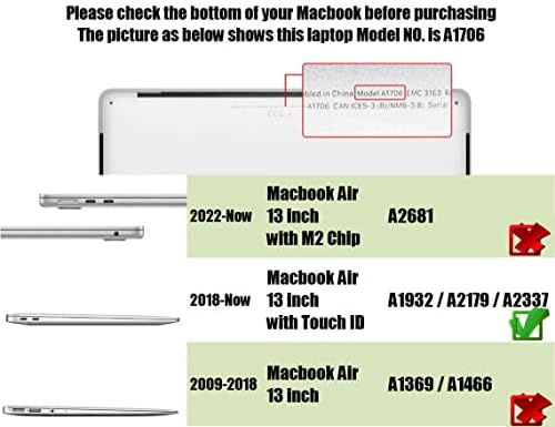 SE7ENLINE תואם ל- MacBook AIR 13 אינץ 'מארז M1 A2337/A2179/A1932 2018/2019/2020/2021/2022 גליטר גליטר