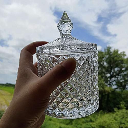 זכוכית צנצנות אמבטיה אחסון ארגונית חמוד טיפ מתקן מחזיק יהירות מיכל צנצנת זכוכית עם מכסה