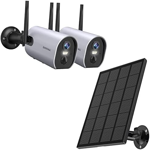 מצלמות מעקב WIFI של זומימאל 2K מצלמות WiFi המופעלות על ידי סוללות לאבטחה ביתית, לוח סולארי אטום למים עם כבל טעינה