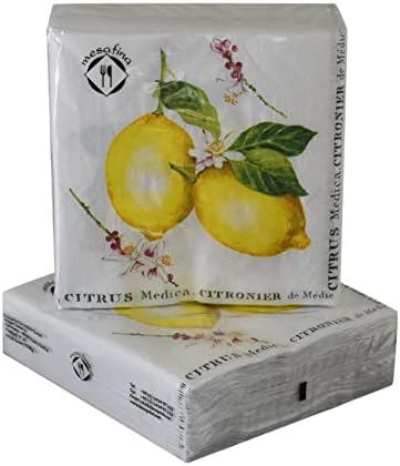 40-CT 3-שכבות 5x5 מפיות לימון מפיות נייר לימון מפיות לימון מפיות נייר קוקטייל לימון מפיות לימון