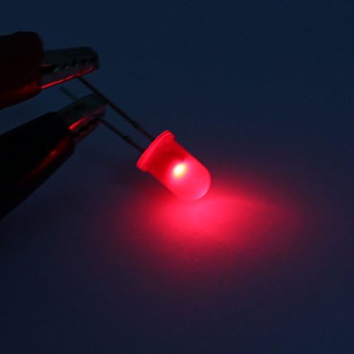 AEXIT 100 יחידות 5 דיודות x 26 ממ 2 מסופים עגולים מכסה מנורה אדומה אור אדום דיודות שוטקי דיודות פולטות