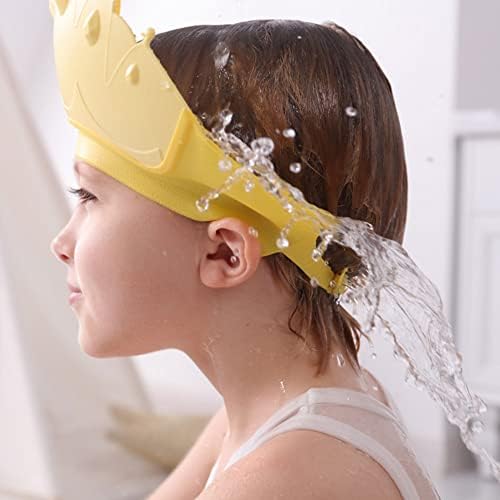כובע מקלחת כתר כתר Ztexkee לילדים בנות בנות, רך מתכוונן שיער שיער שיער מגן אמבטיה מגן לשימוש חוזר כובע שמפו אטום
