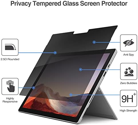 Procase Privacy Protector for Surface Pro 7 Plus, Pro 7, Pro 6, Pro 5, Pro 4 צרור עם מקרה עבור 12.3