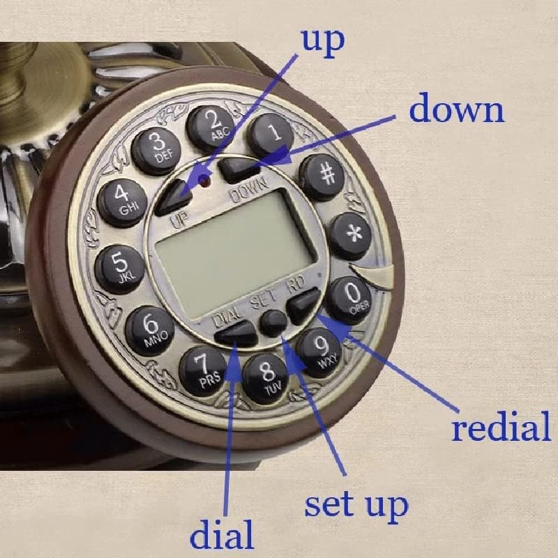 N/A וינטג 'חיוג טלפוני קבוע טלפון עתיק טלפון קווי עתיק למלון Office Home