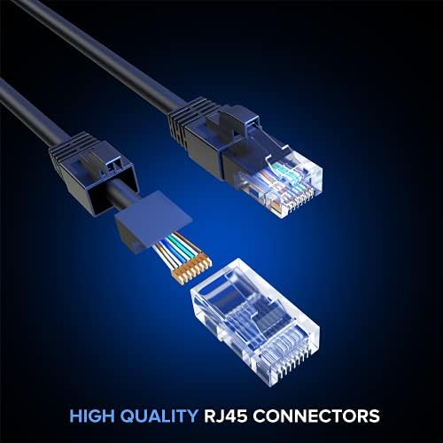 כבל Maximm Ethernet 1000 ft Cat6 מהירות גבוהה ברשת רשת כבל LAN, אטום חיצוני אטום