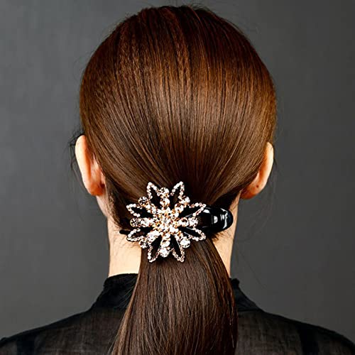 4 יחידות ריינסטון פרח שיער קליפים אליגטור קליפים שיער טופר סטיילינג סיכות קליפים עבור נשים בנות