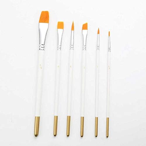 WXBDD ציור אמנות צבעי מים צבע עט רב-פונקציונלי ניילון לבן ציור שיער אמנות 6 יחידות/מברשות צבע
