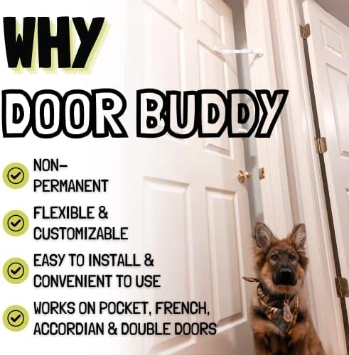 תפס דלת חתול מתכוונן באדי דלת - חבילה אפור 2. מחזיק דלת חיות מחמד לתיבת המלטה של ​​החתול הוכחת כלבים ושמור