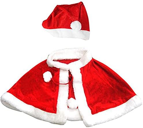 חג המולד גלימת אדום קייפ גברת סנטה קייפ עם סנטה כובע חג המולד קטיפה צעיף גלימת חג המולד תלבושות ליל כל