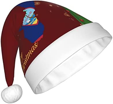 דגל המפה של גואם מצחיק מבוגרים קטיפה סנטה כובע חג המולד כובע לנשים & מגבר; גברים חג המולד חג כובע