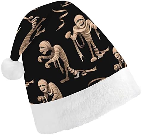 מומיות חג המולד כובע סנטה כובע עבור יוניסקס מבוגרים נוחות קלאסי חג המולד כובע עבור מסיבת חג המולד חג