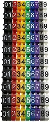 ביירונג 100 יחידות 6 ממ 2 תווית תג מספר סמן צבעונית עבור 6-10 ממ חוט, סמני כבלים בקופסה עבור