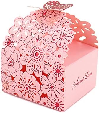 Kslong 50 pcs/סט פרחים פרפר חלול קנדי ​​קופסאות קופסאות קופסאות מתנה קופסאות מתנה רומנטיות טובות