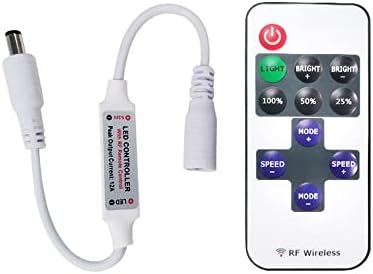 Vrabocry 11-מפתח RF מיני בקר אלחוטי עם מחבר DC עבור 2835 3528 5050 אור רצועת LED בצבע יחיד