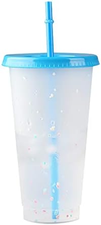 מסיו כוס מים יצירתיים צבע צ'יפ צ'יפ כוס PP כוס קש פלסטיק צבע צבע שבב פלסטי