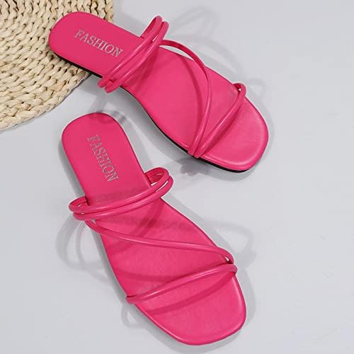 RBCULF חוטיני סנדלי לנשים נעלי בית חוף 2023 נשים חדשות בוהמי סנדל שטוח נצנצים נעליים כפכפים נעליים