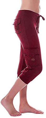 מכנסיים מטען רגל רחב לנשים עלייה גבוהה יוגה חותלות עם כיסים בתוספת גודל מזדמן שרוך ישר רגל מכנסיים