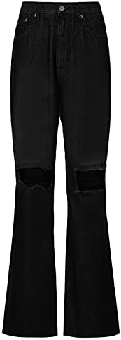 מכנסי מתלקות וינטג 'מתלקחות רחבה רגל פטיט התלקחות מכנסי פאלאצו שטופים מכנסי ג'ינס רזים מכנסיים נשים