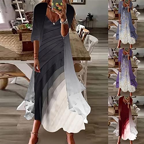 ניוקי נשים מקסי שמלה פרחוני הדפסת זורם שרוולים שמלה עם ארוך מעיל 2 חתיכה סט חתונה אורח