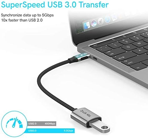 מתאם Tek Styz USB-C USB 3.0 תואם ל- Samsung Galaxy S21/Ultra/Plus/S21+ 5G OTG Type-C/PD זכר USB 3.0 ממיר נקבה.