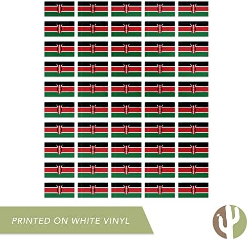 מדבקות דגל קניה מדבקות קאנטרי מדבקות 1 אינץ 'סדינים מלבן 50 חתיכות סך הכל לוגו לוגו רכב רכב ויניל