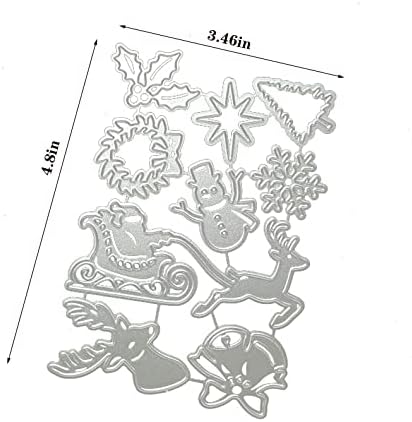 נושאי חג המולד של Qoiseys מתכת מתכת חיתוכות לייצור כרטיסים, חיתוך מתות שבלונות לחתוך לריכוז