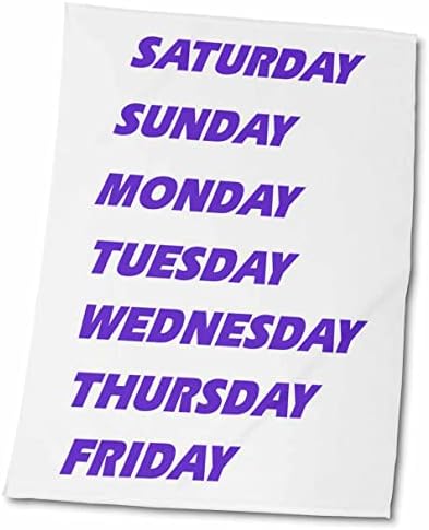 לוחות שנה של פלורן - ימי סגול של שבוע על לבן - מגבות