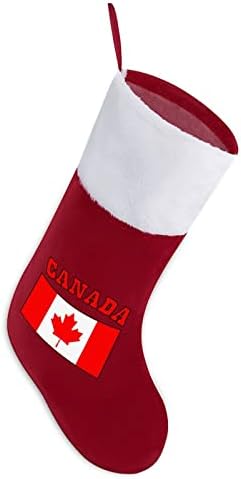דגל קנדה קנדי ​​עלה מייפל קנדי ​​גרב חג המולד עץ חג המולד אח תלויים גרביים עם קישוט שרוול קצר לפלאש