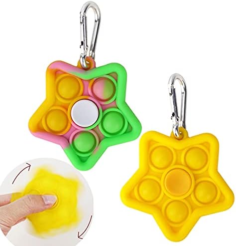Lguiy 2pcs קושרים צעצועים צעצועים למחזיק מפתחות צעצועים דחיפת בועה צעצועים מתנה סט טבעת טבעת פופרים