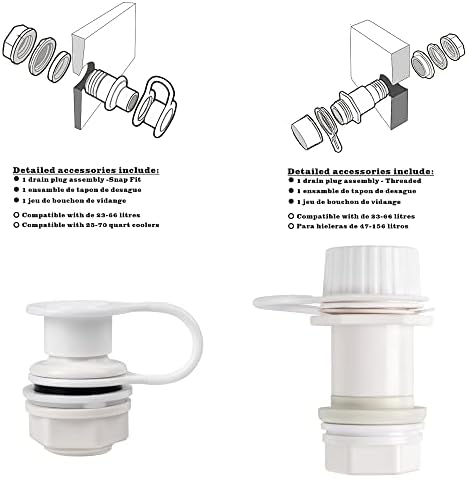 מקררים ניקוז תקע חלקי חלקי החלפה, עבור IGLOO COORE COODER COOLER PUMP TIRLE-SNAP תקע ותקע ניקוז הברגה, תקע ניקוז