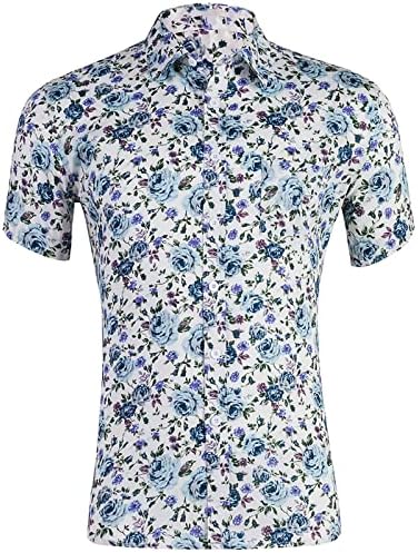 2023 חולצת חוף חם חדש שרוול קצר כותנה לגברים מודפסים חולצה הוואי פרחים מודפסים פרחים מזדמנים אלואה הוואי