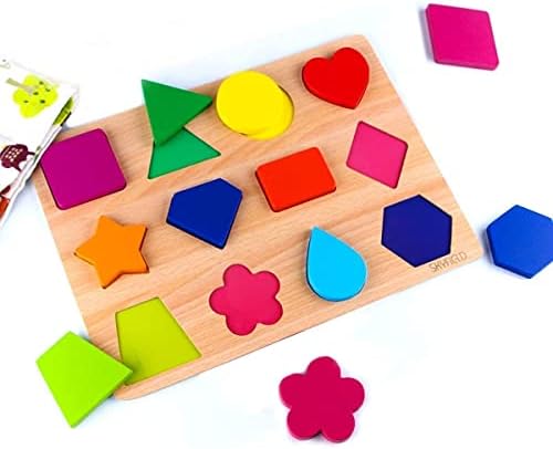 Skyfield Footen Cart Garot Game and Shape Puzzles מתנות צעצועים לבנות בנות 3 4 5 6 שנים, צבע וצורה צעצועים